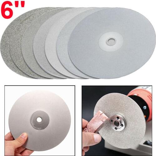 6" Diamond Grinding Wheel 180 Disc Jewelry Coated Flat Lap Polish Grit Cutting 120 150 240 320 400 600 800 1200 1500 2400 3000
