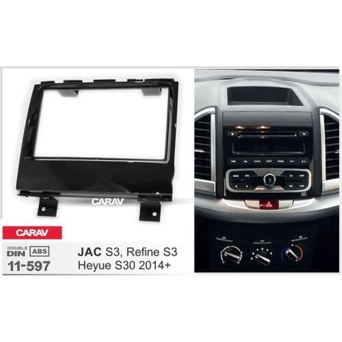 CARAV 11-597 Car Radio Fascia Panel for JAC S3 Refine S3 Heyue S30 2014+ Stereo Fascia Dash CD Trim Installation Kit