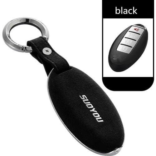 Car Key Case Cover Genuine Leather Galvanized Alloy For Nissan Infiniti EX FX G25 G37 FX35 EX25 EX35 FX37 EX37 Q60 QX50