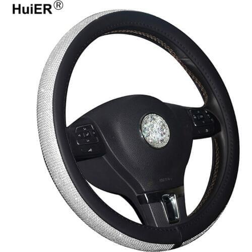 5 Colors Car Steering Wheel Cover Fashion Shiny Artificial Diamond Rhinestone Auto Braid on the Steering-wheel For Girl Women