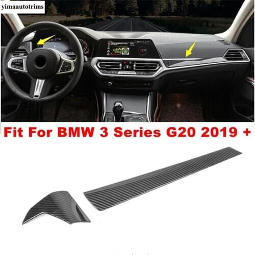 Central Control Dashboard Instrument Decoration Panel Cover Trim Fit For BMW 3 Series G20 2019 2020 2021 ABS Carbon Fiber Look