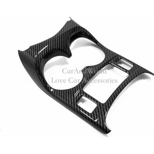 Carbon Fibre Parts Inner Water Cup Holder Cover Decoration Trims For Nissan Qashqai J11 2014-2019 Car Molding Accessories