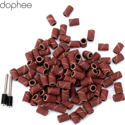 Dophee 100PCS 1/4" Grit 80# Sanding Bands W 10 Mandrel 1/8" Shank Rotary Tool Nail Drill Bits Tool Free Shipping