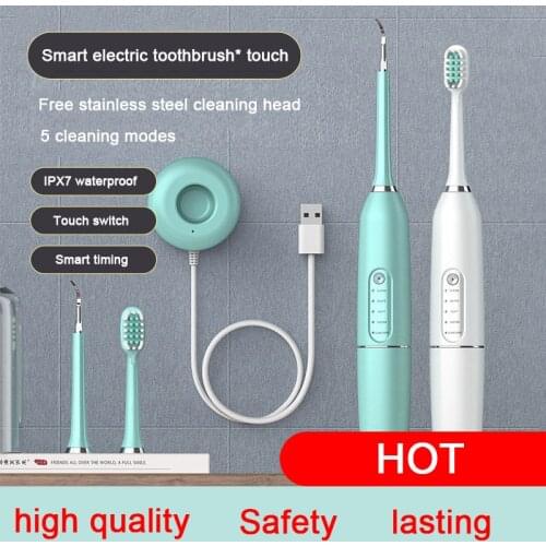 Electric Toothbrushes IPX7 Waterproof Smart Timer Chargeable 5-Speed Adjustable Sonic Whitening Toothbrush Tooth Scaler