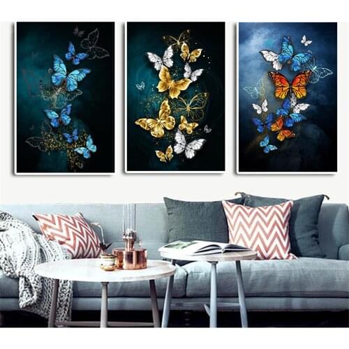 Swarm of Beautiful Butterflies Canvas Painting Animal Posters And Prints Wall Pictures For Living Room Home Cuadros Decoration