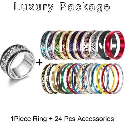 Floya Boho Rings For Women Interchangeable Accessories Stainless Steel Rings Fashion Copper Layers Filled Ring Girls Youth