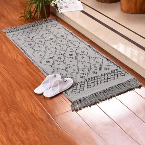 Drop Shipping Door Floor Mats with tassel doormat Kitchen Bathroom rugs House Carpet for Living Room Anti-Slip Tapete Rug