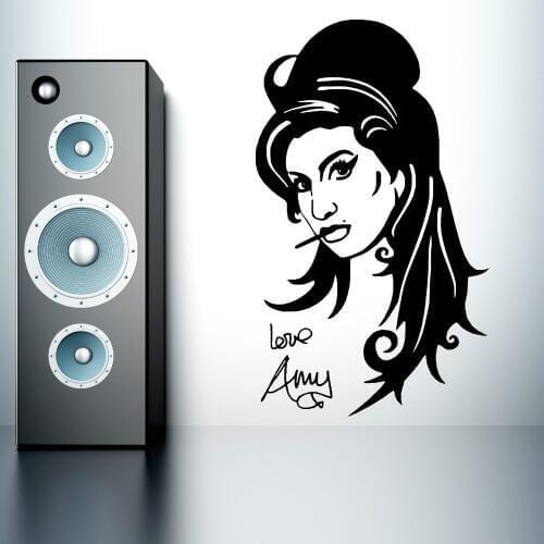 Beautiful Salon Girl Home Decorative Wall Sticker Amy Winehouse Vinyl Wall Sticker Pretty Girl Art Wall Mural Y-839