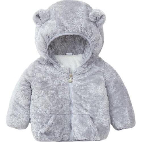 Boys Girls Hooded Coats 2021 Winter Lamb Wool Jacket Coat Children Fashion Short Clothes Baby Thick Warm Outerwear Unisex