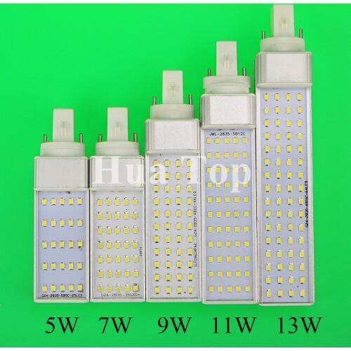 Lampada G24 E27 G23 5W 7W 9W 11W 13W AC 85-265V Horizontal Plug lamp 220V SMD2835 Bombillas LED PL Corn Bulb Spot light Lighting
