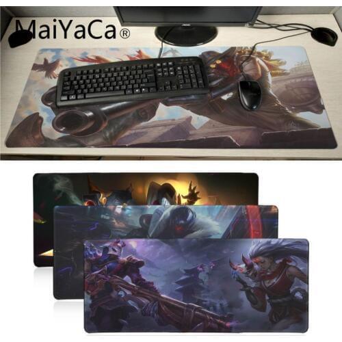 Maiyaca Boy Gift Pad league of legend jhin Beautiful Anime Mouse Mat Locking Edge gaming Mousepad Mat Keyboard Mat Table Pad