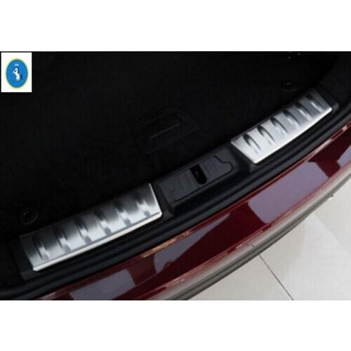 Yimaautotrims Auto Accessory Rear Bumper Foot Plate Tail Door Sill Guard Protector Cover Trim Fit For Jaguar F-Pace 2017 - 2020