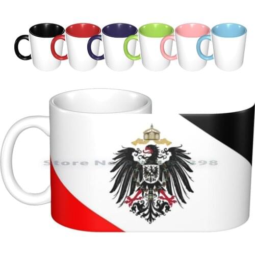 The German Imperium Ceramic Mugs Coffee Cups Milk Tea Mug Germany Empire Patriot Black White Red Flag Eagle Creative Trending