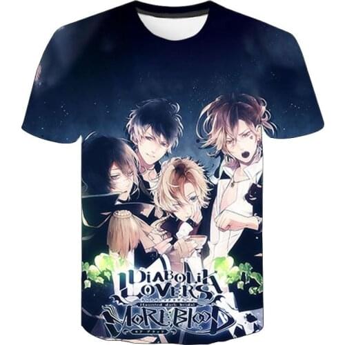 2020 New Summer Diabolik Lovers 3D T Shirts Boy Girl Kids Fashion Short Sleeve Men Women Children Printed T-shirt Cool Tee Tops