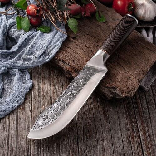 Slaughter knife bone cutting meat skinning pork mutton stainless steel watermelon cut outdoor self-defense straight knife