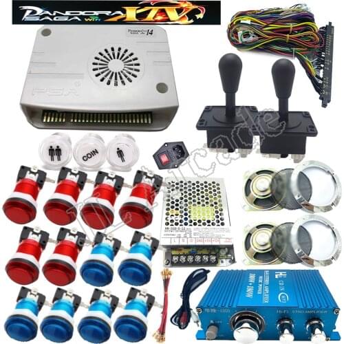 3D Pandora Saga Box 14 DIY Full Kit 4800 In 1 Jamma board 8 Way Joystick HAPP Chrome LED Button for Arcade Game Cabinet Machine