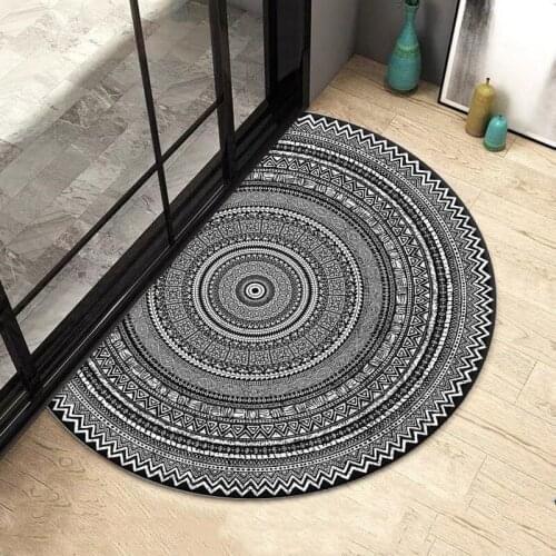 Simple semicircular door mat, Nordic style bathroom door mat, non-slip absorbent pad, fashionable style