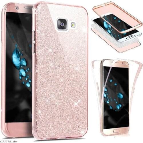 360 Full Protection Glitter Silicone Case for Coque Samsung Galaxy A3 A5 A7 2017 A6 A8 Plus 2018 S6 S7 S8 S9 Note 9 8 S10 Funda