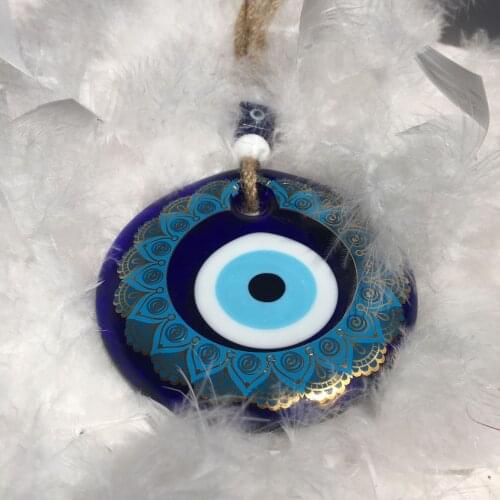 Blue Evil Eye Wall Hanging Ornament Turkish Nazar Bead Car Office Decor Protection From Bad Energies Modern Pattern