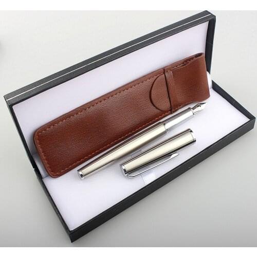 High quality JINHAO 95 Fountain Pen Silver stainless steel Stationery 0.5MM INK PEN school supplies