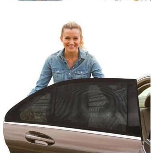 Foldable Car Sun Visor Rear Side Window Sun Shade Mesh Black Auto Sunshade Curtain Fabric Car Mosquito Net Shield UV Protector