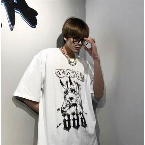 Girl Tee Anime Streetwear TopsT-shirt Woman Gothic Oversized T Shirt Hiphop Casual T Shirt Ladies Clothing Summer Female T-shirt