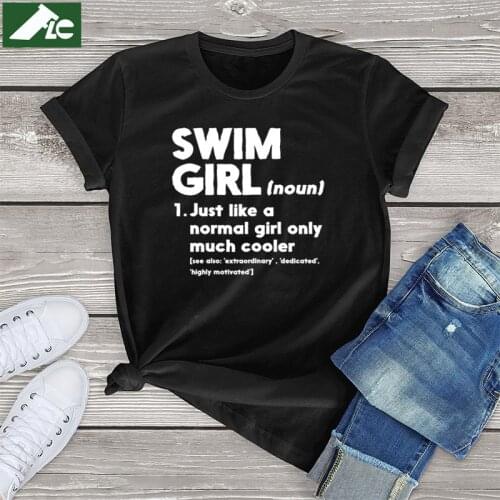 100% Cotton Women Shirt Swim Girl Harajuku Short Sleeve Tees Kawaii Fashion Girls Tops Womens T Shirt Oversized unisex clothing