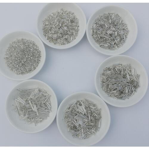 20g/Lot Silver Color Czech Glass Seedseads Spacer Tube Bugles beads For Jewelry Making Sewing Embroidery DIY Accessories
