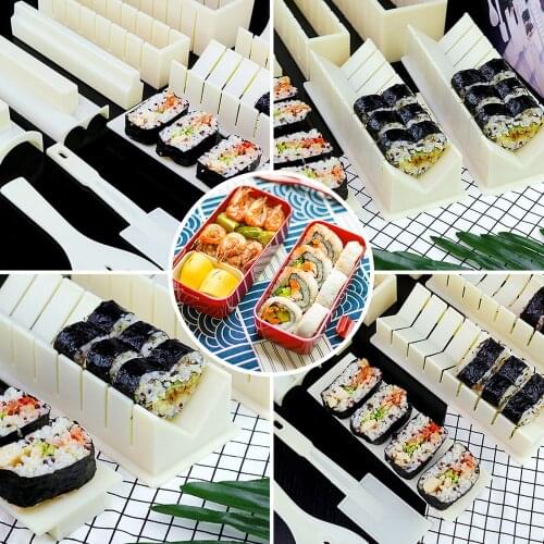 10 Pieces Sushi Maker Rice Mold Sushi Set Kitchen Gadget Sets Rice Ball Kitchen Baking Accessories Seaweed Rice Onigiri Mold