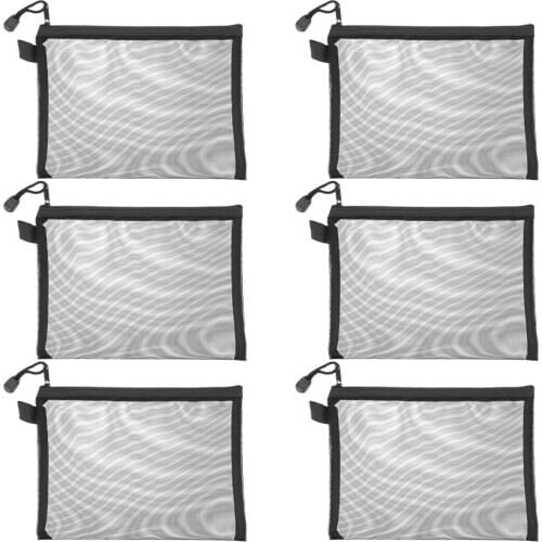 15pcs Mesh Zipper Pouches Travel Organizer Bags A5 Zipper File Bags Makeup Bags