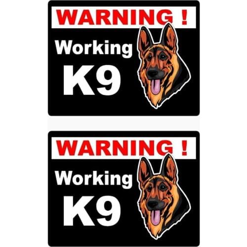 Interesting 2X Hot Warning WORKING K9 Car Sticker Accessories KK Vinyl PVC 10cm*8cm Motorcycle Laptop Decal
