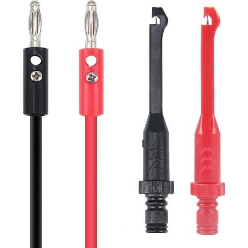 2pcs Piercing Test Clip and 2 pcs banana lines, Heavy-Duty Insulation Piercing Probe Automotive test Clip with back probe