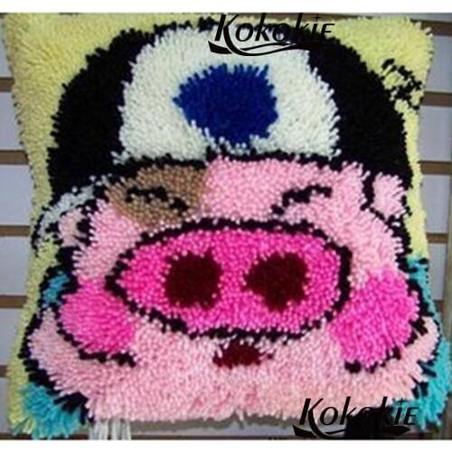 3d carpet cartoon printed Latch Hook Cushion Kits diy Needlework Crocheting Throw Pillow Unfinished Yarn Embroidery Pillowcase