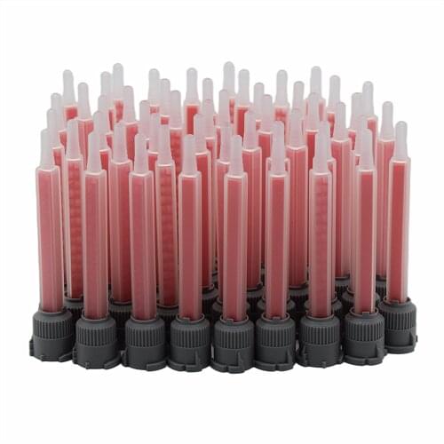 50pcs Static Mixing Nozzle 10:1 AB Glue Mixed Tube Epoxy Resin Adhesive Applicator Static Mixer 90mm Square Mixing Nozzle Set