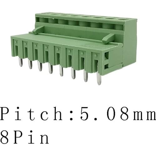 500Pair 2EDG 5.08mm Right Angle 8Pin Screw Terminal Block Wire Cable PCB Connector Pitch 5.08mm 8P Male Plug Female Jack Adapter