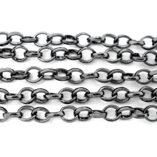 Free shipping!!!!100M/ DIY jewelry findings-Gunmetal Cable Chains Findings 4x3mm