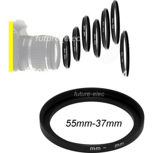 Free Shipping + Tracking 55mm to 37mm 55-37 mm Metal Step-Up Step Up Ring Camera Lenses Lens Hood Holder Filter Stepping Adapter
