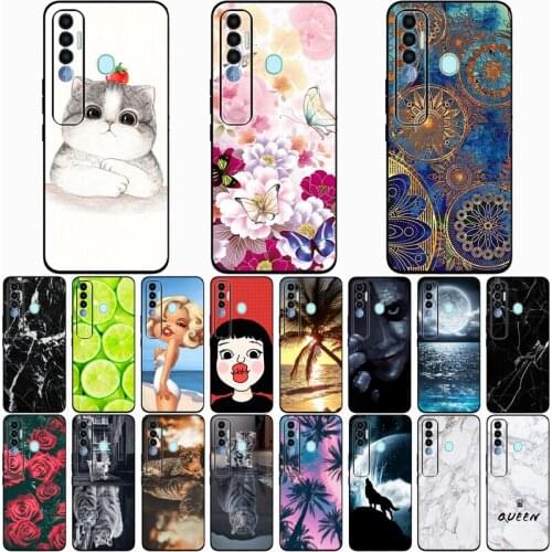 For Tecno Spark 7 Case Wolf Silicon TPU Fundas for Tecno Spark 7 Pro Cat Animal Shell Bag Housing Phone Cases