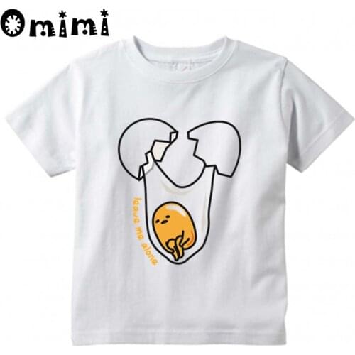 Children Gudetam Design Tops Boys/Girls Casual T Shirt Kids Japan Hot Anime Lazy Egg Yolk Cool White T-Shirt