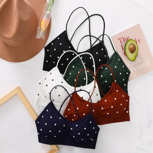 Kids Girls Training Bra Dot Print Teenage Cotton Wireless Training Bra Children Underwear Tops Autumn Winter Underwear