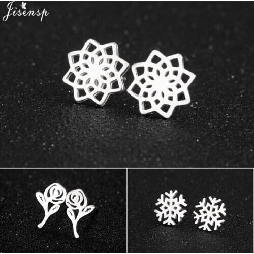 Jisensp Geometric Fashion 925 Sterling Silver Earrings Hollow Mandala Flower Snowflake Earrings for Women Girls Best Gift