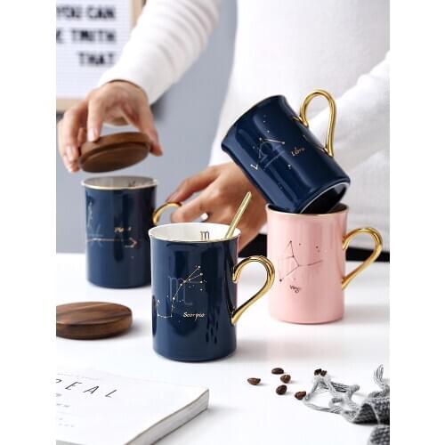 Ceramic Cup Creative Water Cup Mug Ceramic Coffee Mug with Cover Cute Coffee Cup Set Espresso Cups