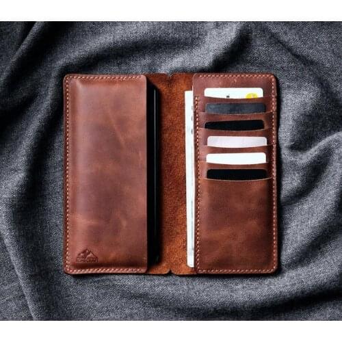 Handmade Personalized Leather Wallet Phone Case - Tripolis Personalized Engraving