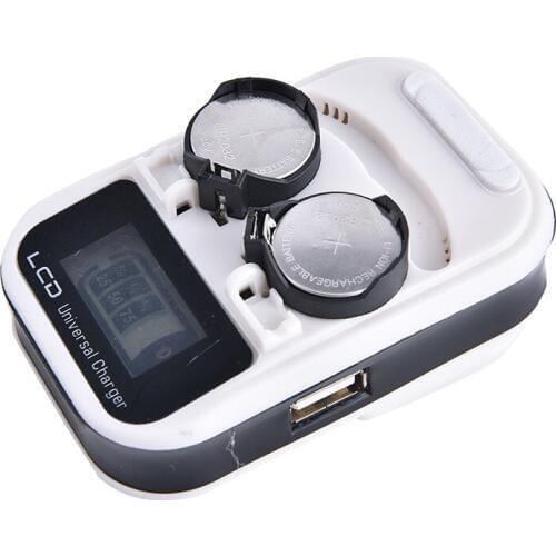 Hot LIR2032 LIR2025 LIR2016 3.6V Rechargeable Lithium Button Cell Coin Battery Charger LCD Indicator intelligent US Plug 2-Slot