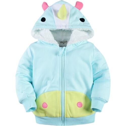 Little Maven New Winter Girls Warm Cute Cartoon Sherpa Cotton Hooded Children Coat Kids Outwear