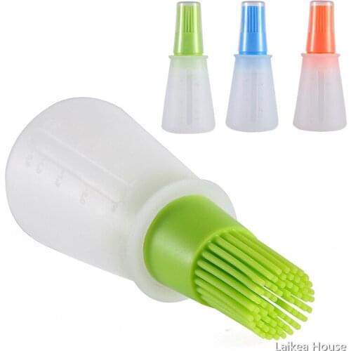 Multifunctional Food Grade Barbecue Cake Brush Baking Tool Plastic Barbecue Brush Sauce Brush Oil Bottle with Lid Kitchen Tool