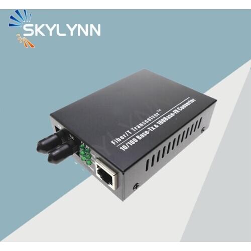 Media Converter Multimode Fiber Optic 100 Mbps UTP/STP Connector RJ45 for TX ST Duplex Connector for Port 100Base-FX 2KM 1310nm