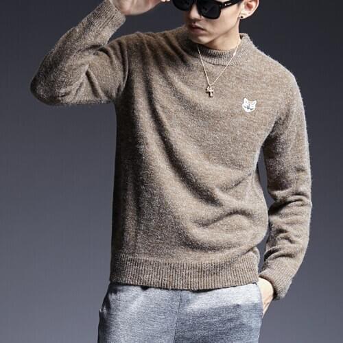 2020 New Fashion Brand Sweater Man Pullover O-Neck Slim Fit Jumpers Knitred Patch Work Winter Korean Style Casual Men Clothes