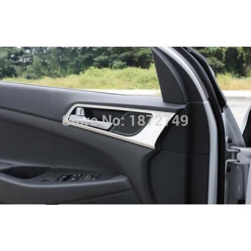 Stainless Steel Car Interior Door Handle Frame Sticker For Hyundai Tucson 2015 2016 refitting accessories