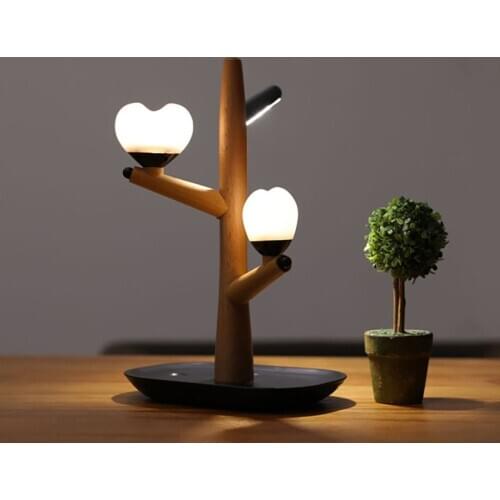1pcs Intelligent Sensor Night Light Love &Tree LED Eye Protection Desk Lamp USB Rechargeable Bedroom Bedside Night Light